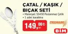 PROWARE ÇATAL/KAŞIK/BIÇAK SETİ